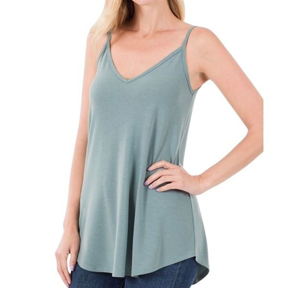 Zenana Front/Back Reversible Tunic Tank